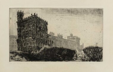 DER ALTE WIENER NORDBAHNHOF - 1962, Radierung, Exemplar: E.A. 7/15, 22,8 x 40,2 cm (50 x 65,5 cm) Kruckenhauser Hans