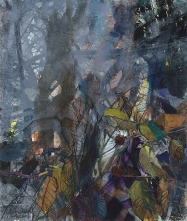 IN DEN HAINBUCHEN - 2021, Mischtechnik auf Aquarellkarton, 68,5 x 58 cm, Werknummer 21020 Staufner Martin