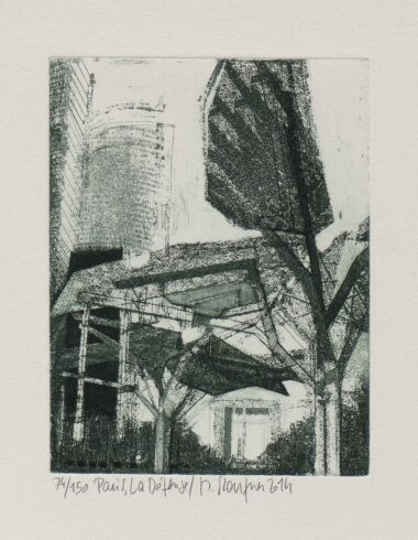 PARIS, LA DÉFENSE - 2014, Aquatintaradierung, Exemplar: 74/150, 17 x 13 cm (24,5 x 20 cm) Staufner Martin