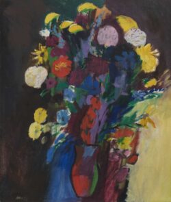 BLUMEN, Öl auf Leinwand, 110 x 90 cm Aduatz Friedrich