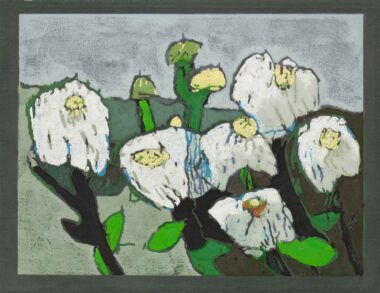 DAHLIEN - 2016, Farblinolschnitt, 42 x 55,5 cm (47,8 x 61,9 cm) Fussmann Klaus
