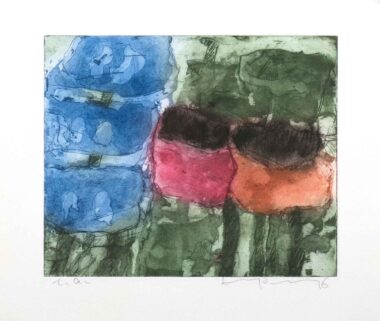 RITTERSPORN UND MOON - 2016, Farbradierung, 18,7 x 22,7 cm (25,1 x 32,1 cm) Fussmann Klaus