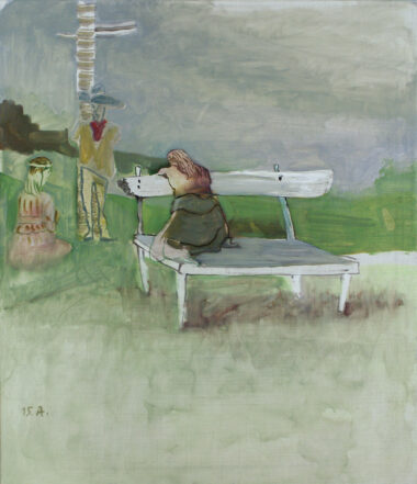 WEISSE BANK - 2015, Öl auf Leinwand, 63 x 76 cm Anzinger Siegfried