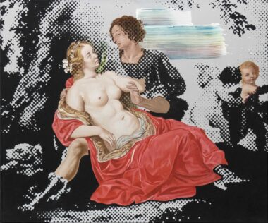 WO DER HUND RUHT (NACH ABRAHAM JANSSENS) - 2025, Acryl auf Leinwand, 100 x 120 cm Praska Martin