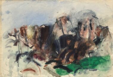 BASALT - 1988, Aquarell, Bleistift auf Papier, 31,7 x 46,6 cm Gradischnig Ernst