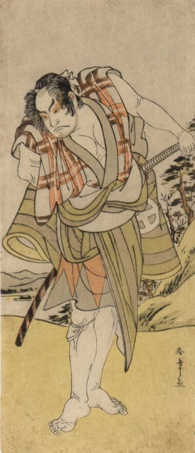 KATSUKAWA SHUNSHO, DER SCHAUSPIELER OTANI HIROJI III - 1760/1770, Japanischer Farbholzschnitt, 29,9 x 13,1 cm Shunsho Katsukawa