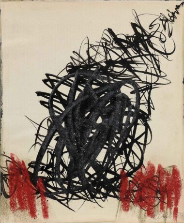 KONTRA - 2024, Tusche, Kreide auf Papier, 31,7 x 26,2 cm Schnell Andrea