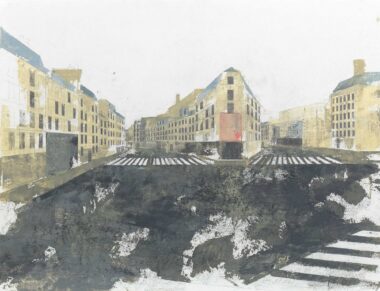 RUE DU FAUBOURG SAINT-ANTOINE - 2021, Graphit, Öl auf Papier, 50 x 65 cm Salzmann Nieves