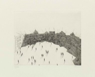 RUNDER PLATZ - 2006, Radierung, Exemplar: 16/200, 19,6 x 24 cm (39,3 x 44,3 cm) Flora Paul