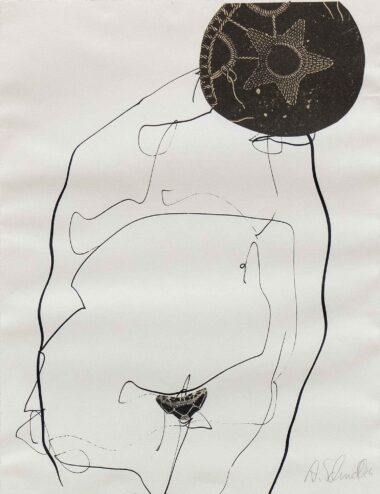 SEESTERN (AKT) - 2024, Tusche, Collage auf Papier, 26,3 x 18,5 cm Schnell Andrea